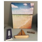 Thermometer-Art-Wood Boat Dï¿½cor