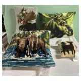 4- Moose / Elk Decorative Pillows