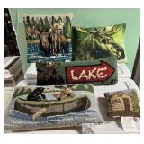 5- Decorative Pillows Moose/Lake