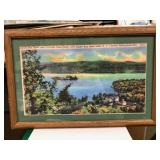 Framed copy of postcard