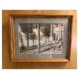Framed copy of postcard