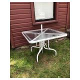 Square Glass Topped Patio Table
