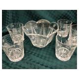 Christmas Party Bowl and 5 Glasses
