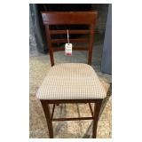 Single Brown Chair White Cushion Seat