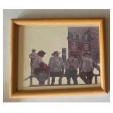 Vintage Men on Bench Print