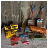 Vintage Diecast Toys and Child's Shovels