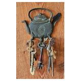 Vintage Key Rack and Keys