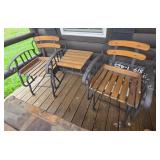 Metal and Wood Bench