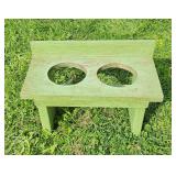 Wooden Bird House & Dog Dish Holder