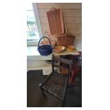 Baskets & Wooden Chair