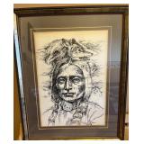 Framed 1981 Paul Lee Print - Indian