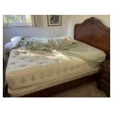 Wood Bed  W/Mattress & Box Spring