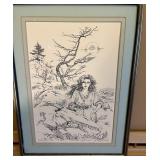 Framed 1980 Paul Lee Print - Sea Nymph