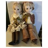 2-Fabric Faced Dolls