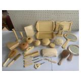 Vintage Ivory-Tone Celluloid Vanity Accessories