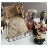 Vintage Dolls-Cradle & More