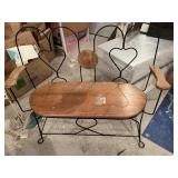 Decorative Metal & Wood Bench