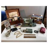 Vintage Sewing Supplies & Toy Machine
