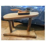 Vintage Shoe Shine Stool & Brush