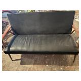 Mid-Century Modern Settee W/ Wooden Armrests #2