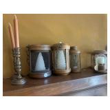 Various Meijer Mill candle holders