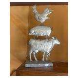 Cute 3-farm animal metal display, also small one