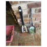 2 hand painted coal shovels