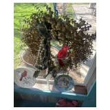 Heart shaped and cardinal wreaths