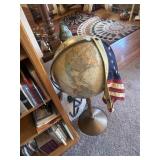 Large globe and early flag