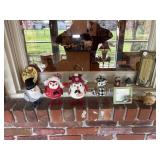 Birds and other decorations on brick window