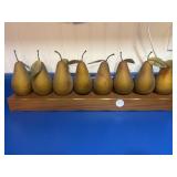 Wooden stand w/8 pears