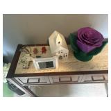 Church candle holder, cross & key, mini Teddy