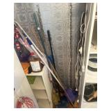 Brooms, mops, extension cords
