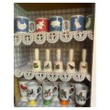 Several mugs and bells - bird design