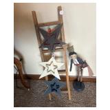 Wooden ladder with stars & Uncle Sam