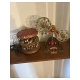 Working musical carousel and double Ferris wheel