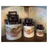 McCoy spirit of 76 three canister jars, large o