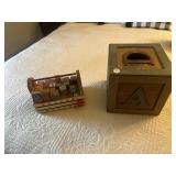 Blocked decorative items and painted crate full