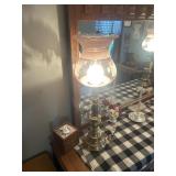 Three brass base lamps