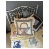 Several throw pillows