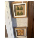 Pair of Pear wall hanging displays