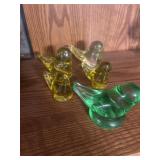 5 blown glass decorative Birds