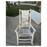 A Hickory painted white rocking chair