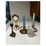 Candle Sticks, Mug and Flower Angel