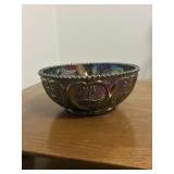 Carnival  glass Cherry pattern bowl