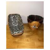 2 Longaberger Baskets - one with bucket handle