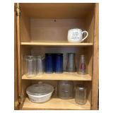 Various Glasses and Cups, Covered Oven Ware