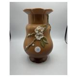 Weller pottery vase with white floral and