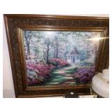 Large gazebo & woods  framed picture