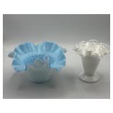 2 Ruffled edge vases